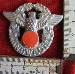 Insigne de casquette de police « Landwacht » pour hommes du rang – Métal, Réf. 21995