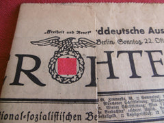 Propaganda NSDAP Zeitung aus 1939 Völkischer Beobachter Norddeutsche Ausgabe