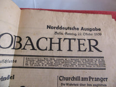 Propaganda NSDAP Zeitung aus 1939 Völkischer Beobachter Norddeutsche Ausgabe