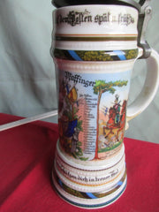 alter Reservistenkrug Bodenlithophanie Chevauleger Gefreit. Pfaffinger Erinnerung an meine Dienstzeit 2.ESK. Dillingen