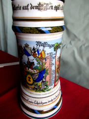 alter Reservistenkrug Bodenlithophanie Chevauleger Gefreit. Pfaffinger Erinnerung an meine Dienstzeit 2.ESK. Dillingen