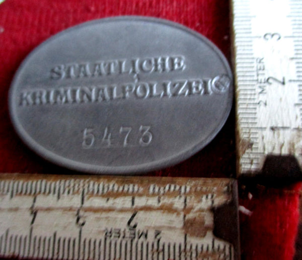 Ausweismarke Marke Polizei STAATLICHE KRIMINALPOLIZEI mit Nummer