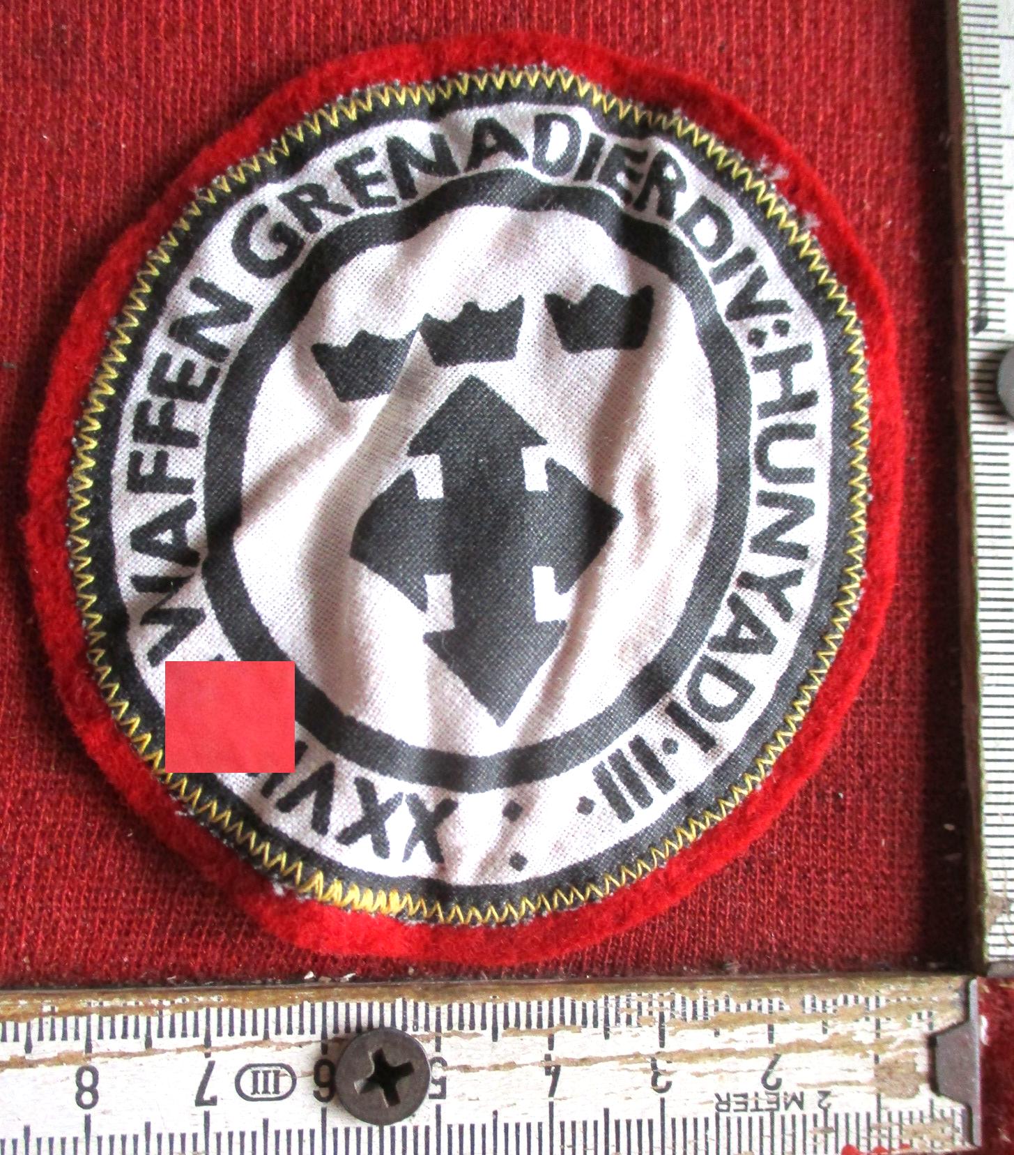 25. SS-Division Hunyadi ung. Nr. 1 Stoff-Abzeichen Sammleranfertigung ...
