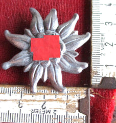 Gebirgsjäger Abzeichen mit Hakenkreuz rückseitig 3 Splinte für Uniform Mütze Schiffchen