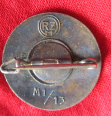 NSDAP Parteiabzeichen Bonbon ORIGINAL Rückseite gemarkt RZM M 1/13 emailliert aus einem alten Händlerbestand