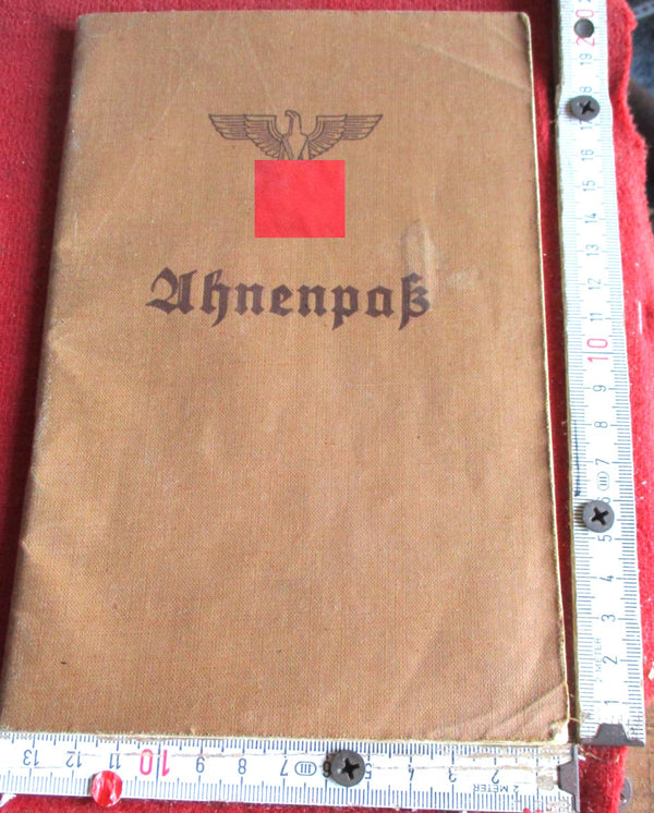 Ahnenpaß Deutsches Reich SS ?? Ahnen Arier Carl Frees ausgefüllt mit HK aus einem alten Händlerbestand