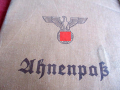 Ahnenpaß Deutsches Reich SS ?? Ahnen Arier Carl Frees ausgefüllt mit HK aus einem alten Händlerbestand