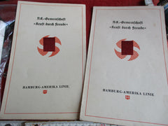 Marine HAPAG KdF Schiff Oceana 2 Menu-Karten Speisekarte + Veranstaltungen 1938 mit HK aus einem alten Händlerbestand