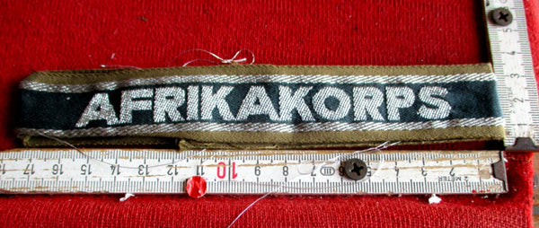 Ärmelband AFRIKAKORPS AFRIKA KORPS Rommel alte Fertigung Länge ca 34 cm