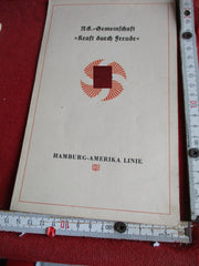 Marine HAPAG KdF Schiff Oceana Tagesprogramm + Speisekarte Menukarte mit HK aus einem alten Händlerbestand