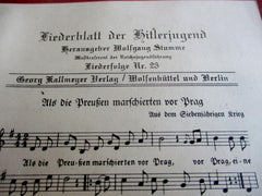 HJ Liederblatt der Hitlerjugend Noten und Text aus einem alten Händlerbestand