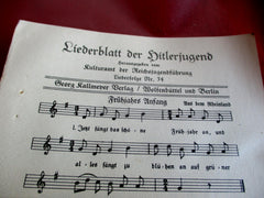 HJ Liederblatt der Hitlerjugend Noten und Text