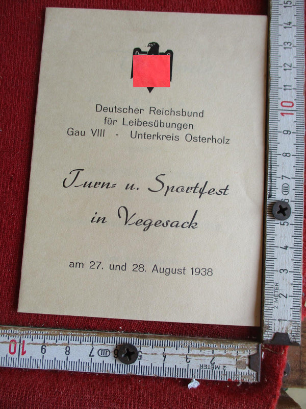 Vegesack bei Bremen Urkunde 1936 Sportfest mit HK aus einem alten Händlerbestand