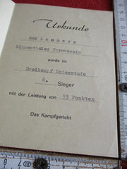 Vegesack bei Bremen Urkunde 1936 Sportfest mit HK aus einem alten Händlerbestand