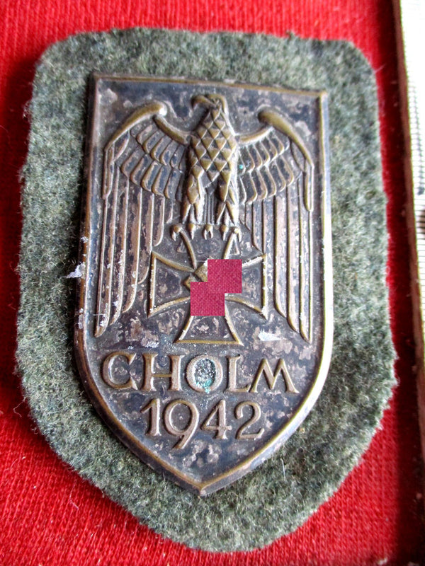Cholmschild 1942 Cholm auf Filz-Unterlage Ärmel Schild