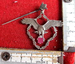 Luftwaffe Adler Krawattennadel mit HK Abzeichen gemarkt 800-Silber Hersteller ORIGINAL