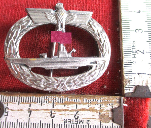 Front Orden U-Bootspange in Silber Kriegsmarine Marine U-Boot Marine Abzeichen