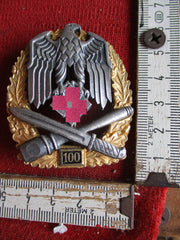 Wehrmacht Infanterie Orden Einsatzzahl 100 Orden Allgemeines Sturmabzeichen mit HK an Nadel