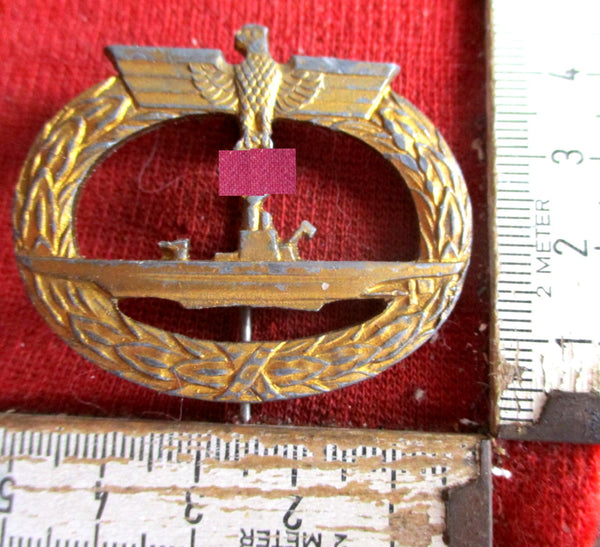 Front U-Bootspange in Gold gemarkt Kriegsmarine Marine U-Boot