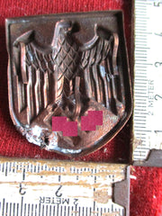 Uniform Abzeichen Wehrmacht Heer mit HK rückseitig 3 Splinte Stahlhelm Barett ORIGINAL !!!