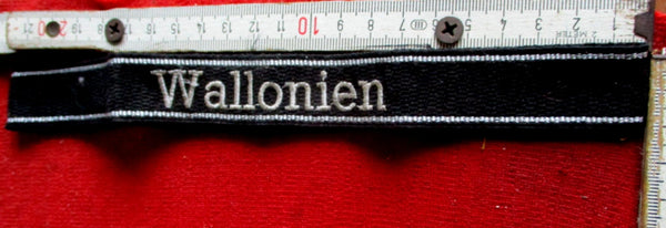 Ärmelband SS Wallonien Belgien, Bevo Art, sehr gute, alte Fertigung Länge ca 44 cm