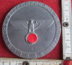 Plakette Reichswettkämpfe der SA Berlin 1938 Reichsadler mit HK -- Rückseite: 3.Preis mit HK und Abzeichen der SA