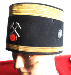 Bergmann Bergbau Hut mit Hakenkreuz Größe ca 57 Material: Filz, Leder, Emblem aus vergo. Messingblech,