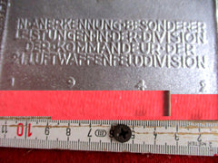 Luftwaffe Ehrenplakette der 21. Luftwaffen-Felddivision für hervorragende Leistungen und Verdienste