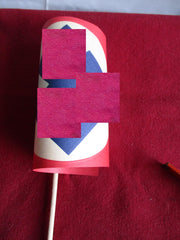 Papierfähnchen zum Winken Führer fahne beim Besuch Papier am Holzstab