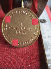 Orden Medaille zur Erinnerung an den 1. Oktober 1938 (Anschluss Sudetenland) ORIGINAL !!! am Band mit HK