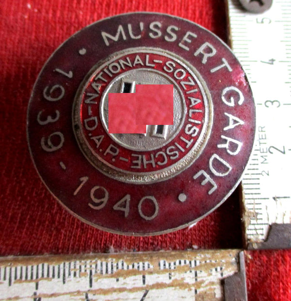 NSDAP NSB 1939-1940 Niederlande Mussert Garden mit HK an Schraubscheibe D= ca 45 mm ORIGINAL !!!