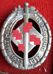 1932 SA Orden Coburg mit Adolf Hitler an Nadel mit HK