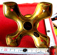 Offizier Preussen in Gold Ersatzteil Pickelhaube Helm Spitze + Kreuzsockel Messing Repro Goldfarbenes Offiziers-Kreuzblatt mit abnehmbarer Spitze aus einem alten Händlerbestand