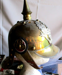 Pickelhaube Preussen Kürassierhelm aus Messing Helm Replik Größe ca 57 aus einem alten Händlerbestand