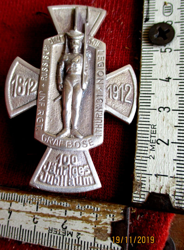 Thüringen Preußen 1912 Erinnerungskreuz Zur Erinnerung an das 100 jährige Bestehen des Infanterie-Regiment Graf Bose (1. Thüringisches) Nr. 31