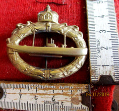SMS Marine Preussen 1. WK Bronze U-Boot Kriegsabzeichen Ausführung in Buntmetall, Erinnerung 1.WK