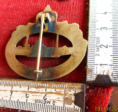 SMS Marine Preussen 1. WK Bronze U-Boot Kriegsabzeichen Ausführung in Buntmetall, Erinnerung 1.WK
