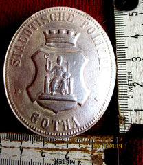 Polizei-Marke Gotha Thüringen Staedtische Polizei Marke Ausweis an Nadel