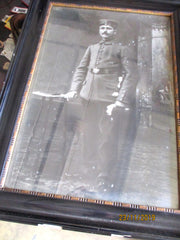 Uniform Miliär Oldenburg Reservistika Hannover Soldat im Holzrahmen 73x53cm 1.WK