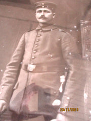 Uniform Miliär Oldenburg Reservistika Hannover Soldat im Holzrahmen 73x53cm 1.WK