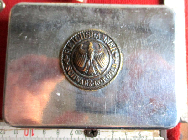 Freikorps Reichbanner Schwarz Rot Gold Tabakdose Graben-Arbeit Reservisten Maße ca 11x8x3 cm aus einem alten Händlerbestand