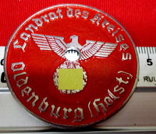 Oldenburg Holstein mit HK 3.Reich Steuermarke KFZ Kennzeichen Plakette Durchmesser ca 35mm