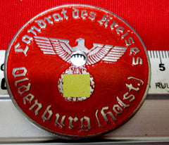 Oldenburg Holstein mit HK 3.Reich Steuermarke KFZ Kennzeichen Plakette Durchmesser ca 35mm