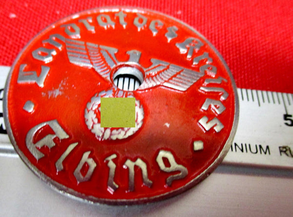 Elbing Westpreussen Ermland mit HK 3.Reich Steuermarke KFZ Kennzeichen Plakette Durchmesser ca 35mm PREUSSEN