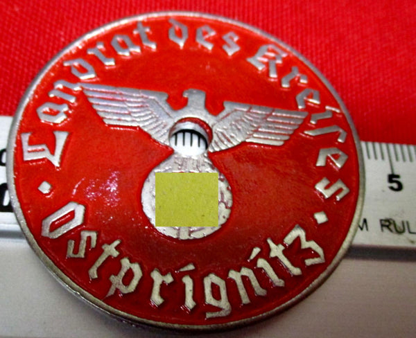 Ruppin Ostprignitz Brandenburg mit HK 3.Reich Steuermarke KFZ Kennzeichen Plakette Durchmesser ca 35mm