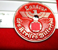 Bitterfeld Sachsen mit HK 3.Reich Steuermarke KFZ Kennzeichen Plakette Durchmesser ca 35mm