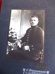 CDV Foto 1.WK Soldat Uniform Nienburg Weser 17x10 cm