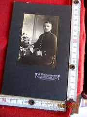 CDV Foto 1.WK Soldat Uniform Nienburg Weser 17x10 cm