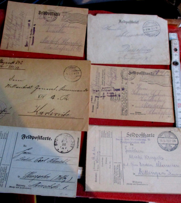 Feldpost 1.WK Weltkrieg Soldaten Post 6 Stück Front