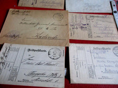 Feldpost 1.WK Weltkrieg Soldaten Post 6 Stück Front